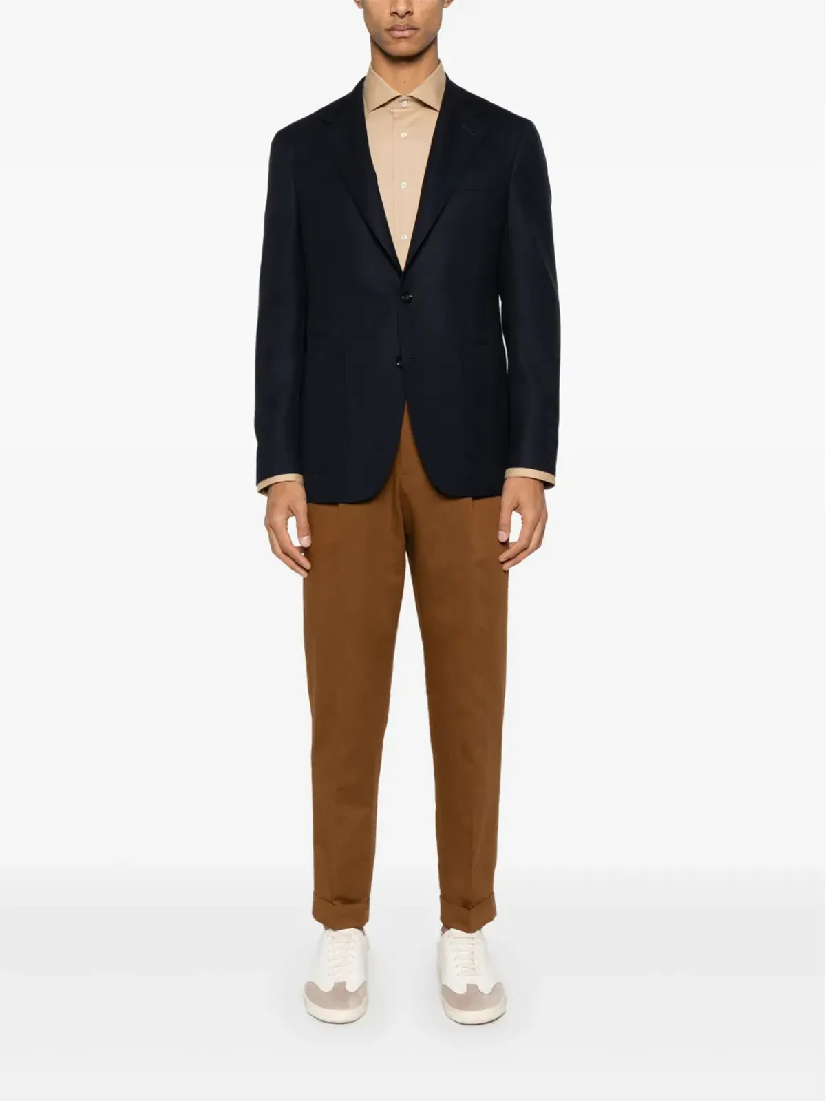Canali フィットした細編みニットブレザー - 画像2