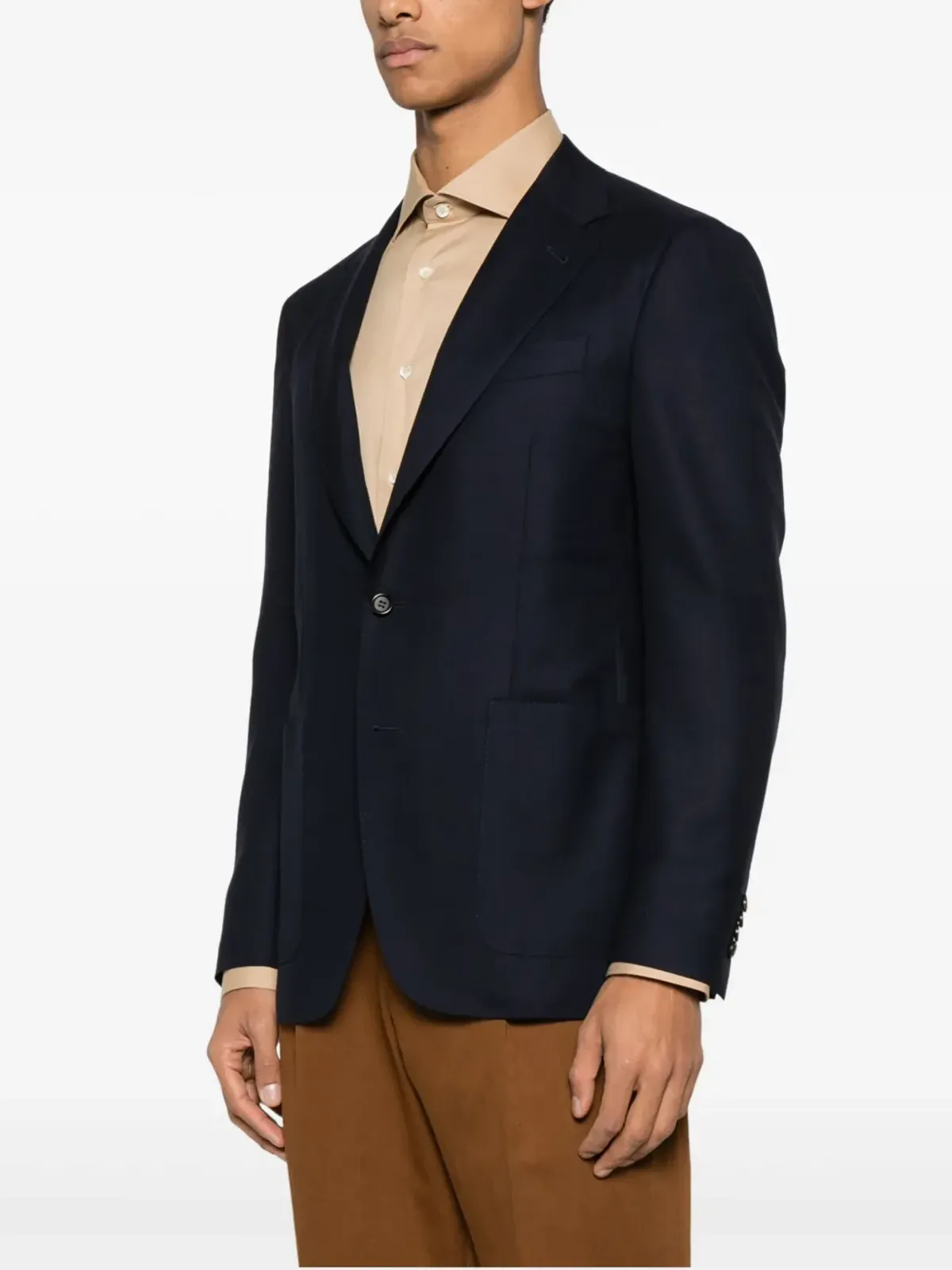 Canali フィットした細編みニットブレザー - 画像3