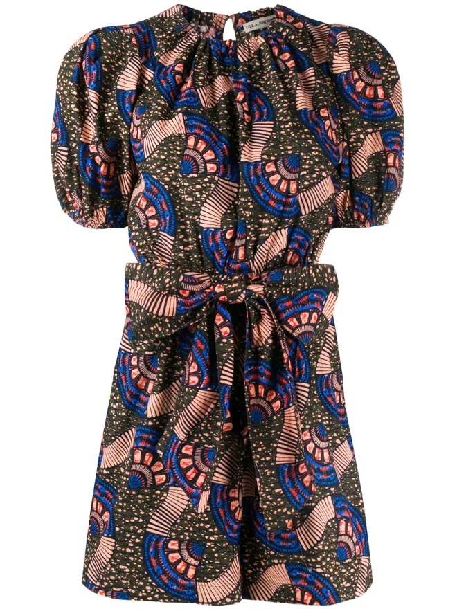 Ulla Johnson Ulla Johnson Hollis puff sleeve playsuit - Greenの商品画像