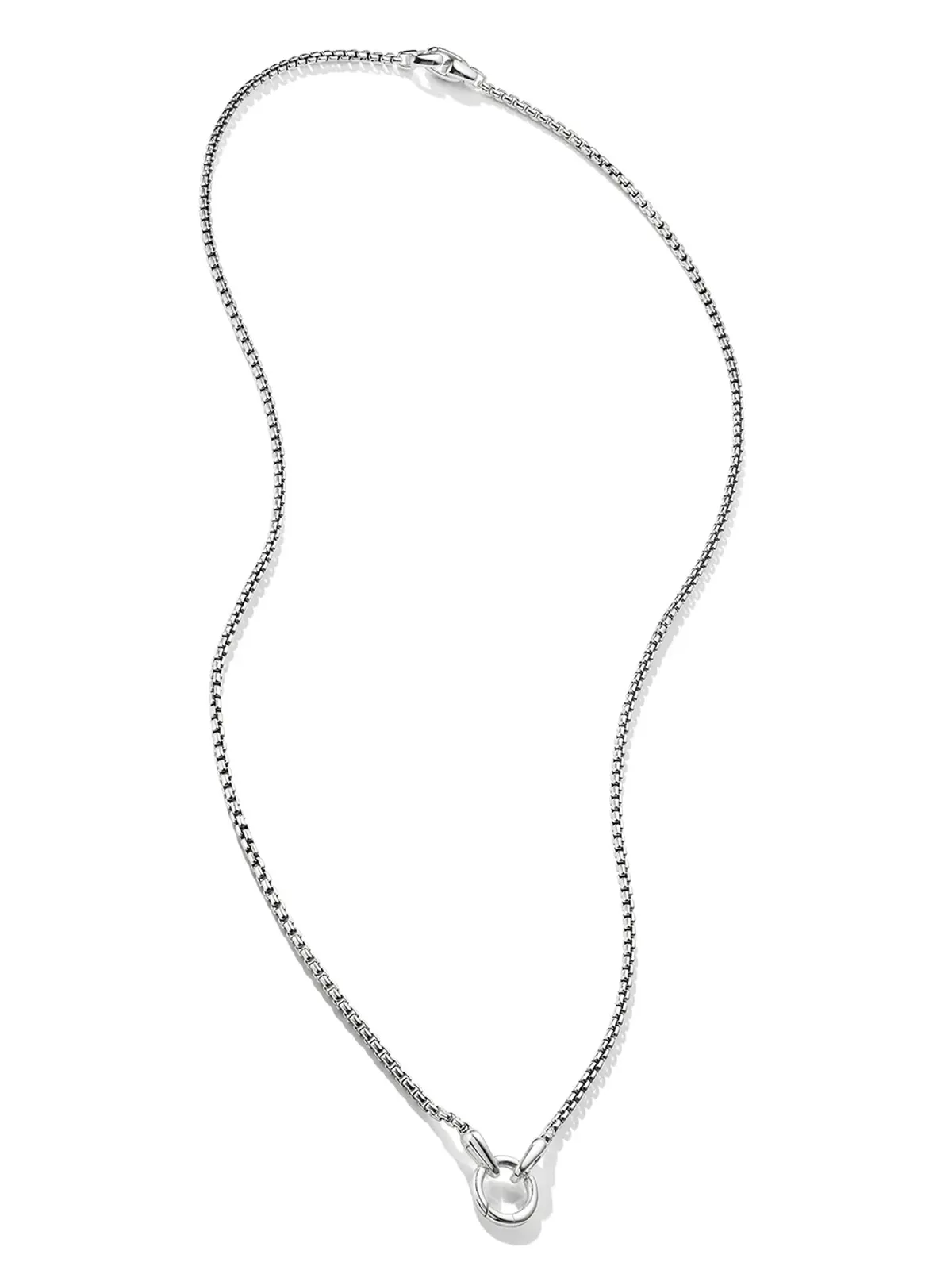 David Yurman スターリングシルバー スムース アムレット ボックスチェーン ネックレス - 画像2