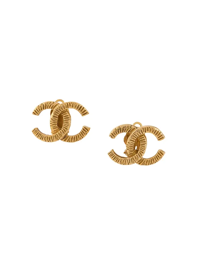 CHANEL Pre-Owned CHANEL Pre-Owned 1990s インターロック CC イヤリング - Goldの商品画像
