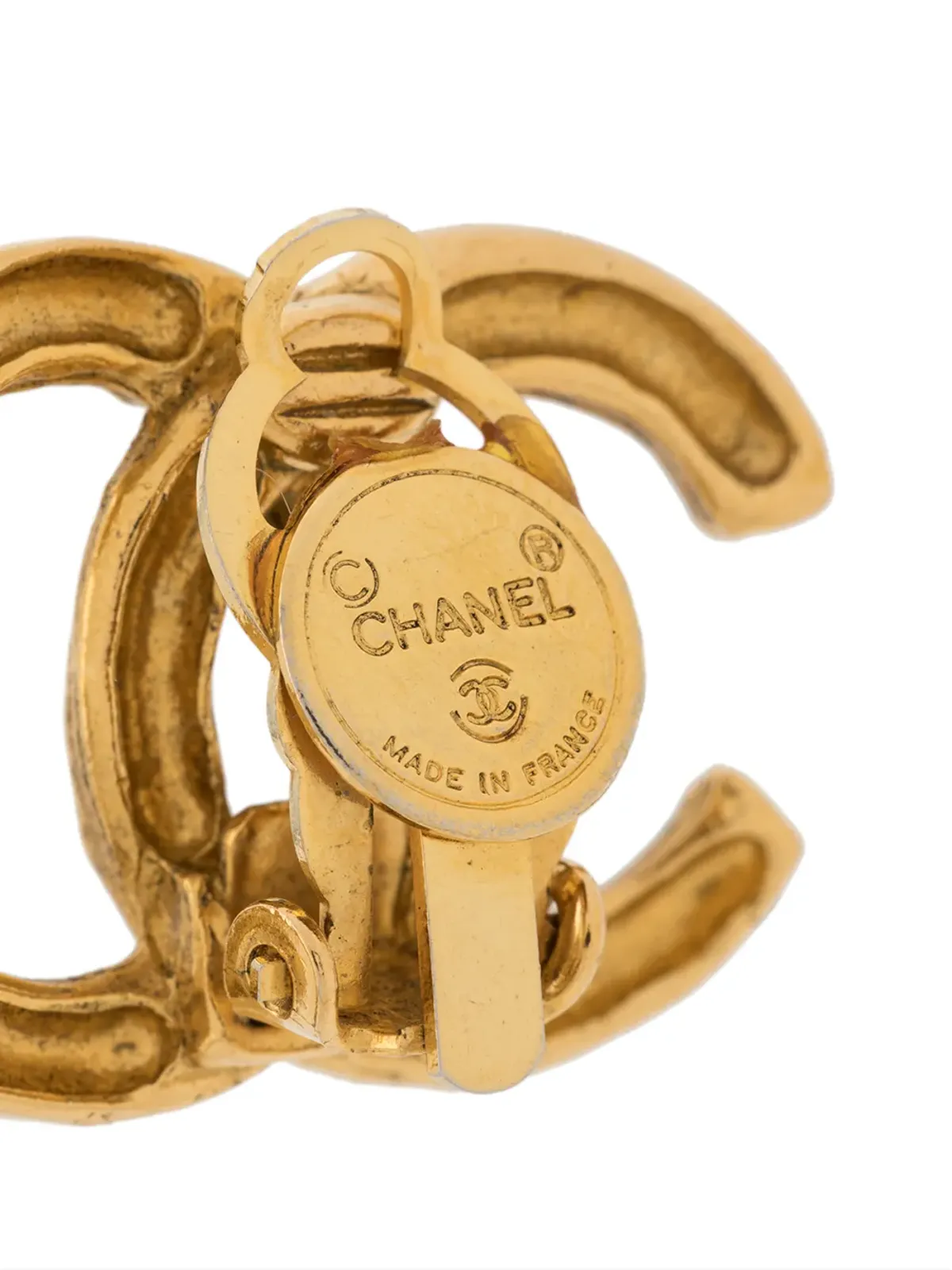 CHANEL Pre-Owned 1990s インターロック CC イヤリング - Gold - 画像4