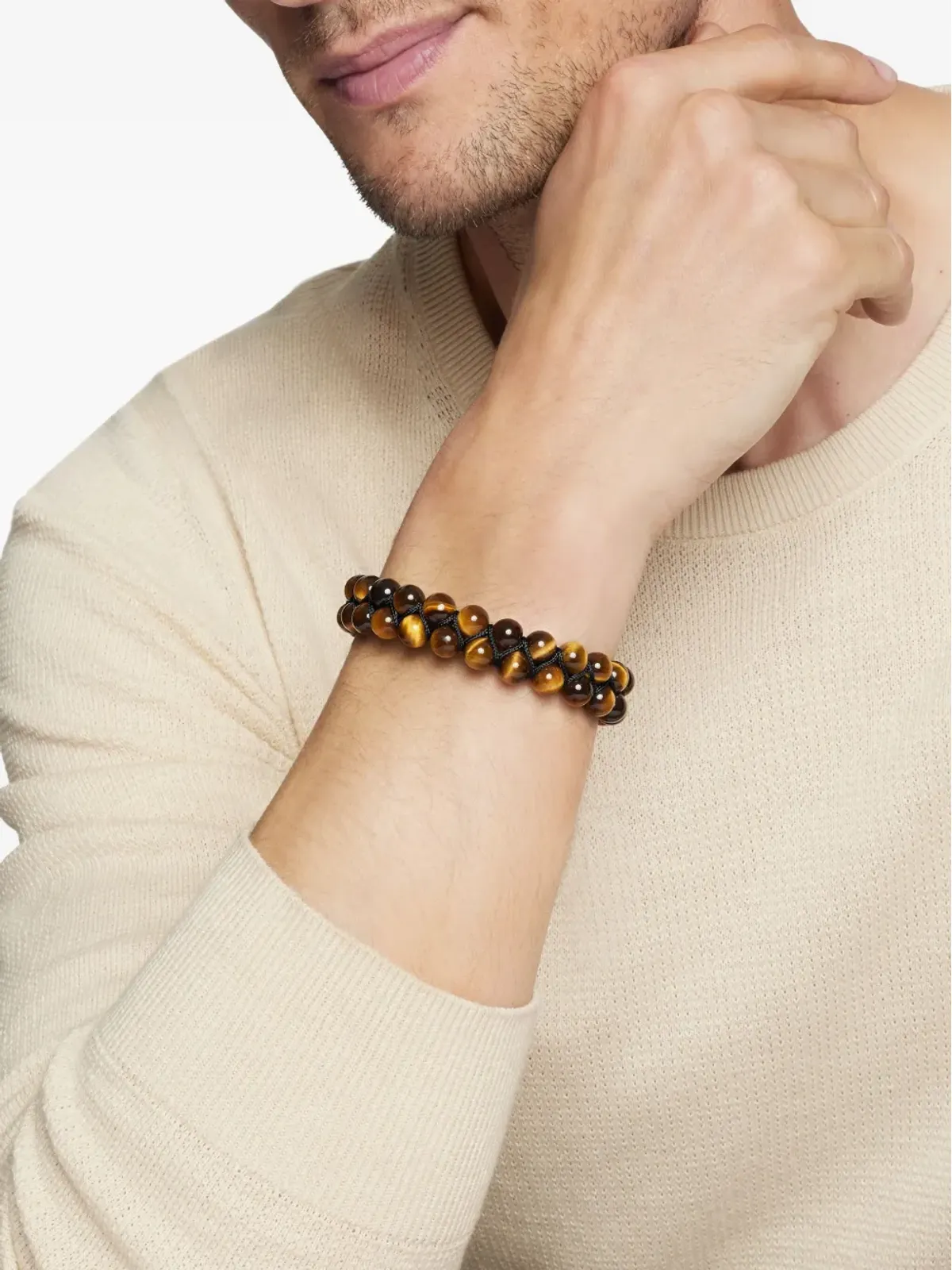 David Yurman スターリングシルバー スピリチュアルビーズ ツーロー ウーブン ブレスレット - 画像3