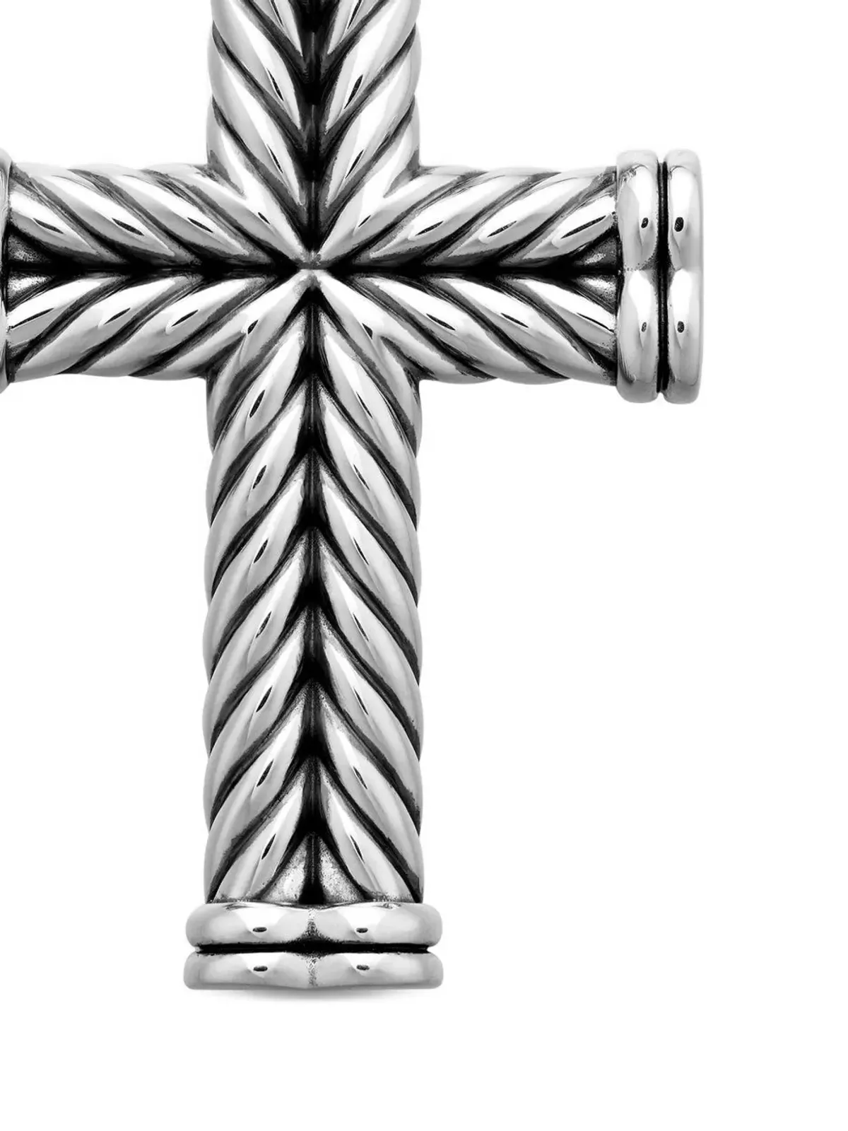 David Yurman スターリングシルバー チェボン クロス ペンダント - 画像4