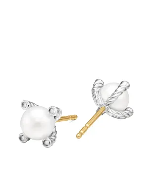 David Yurman sterling silver pearl and diamond stud earrings (7.4mm) - サムネイル4