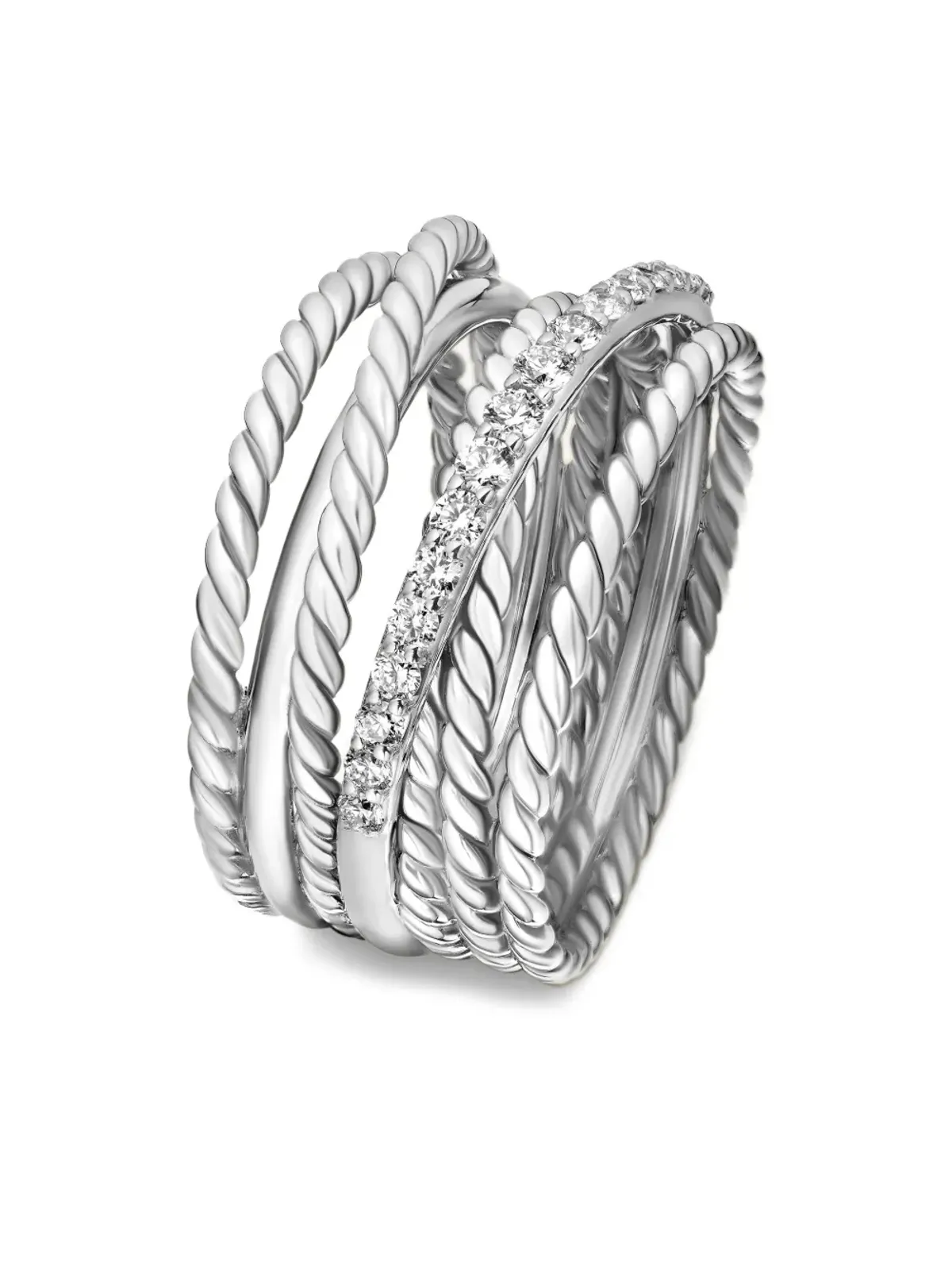 David Yurman クロスオーバー ダイヤモンド リング - 画像4