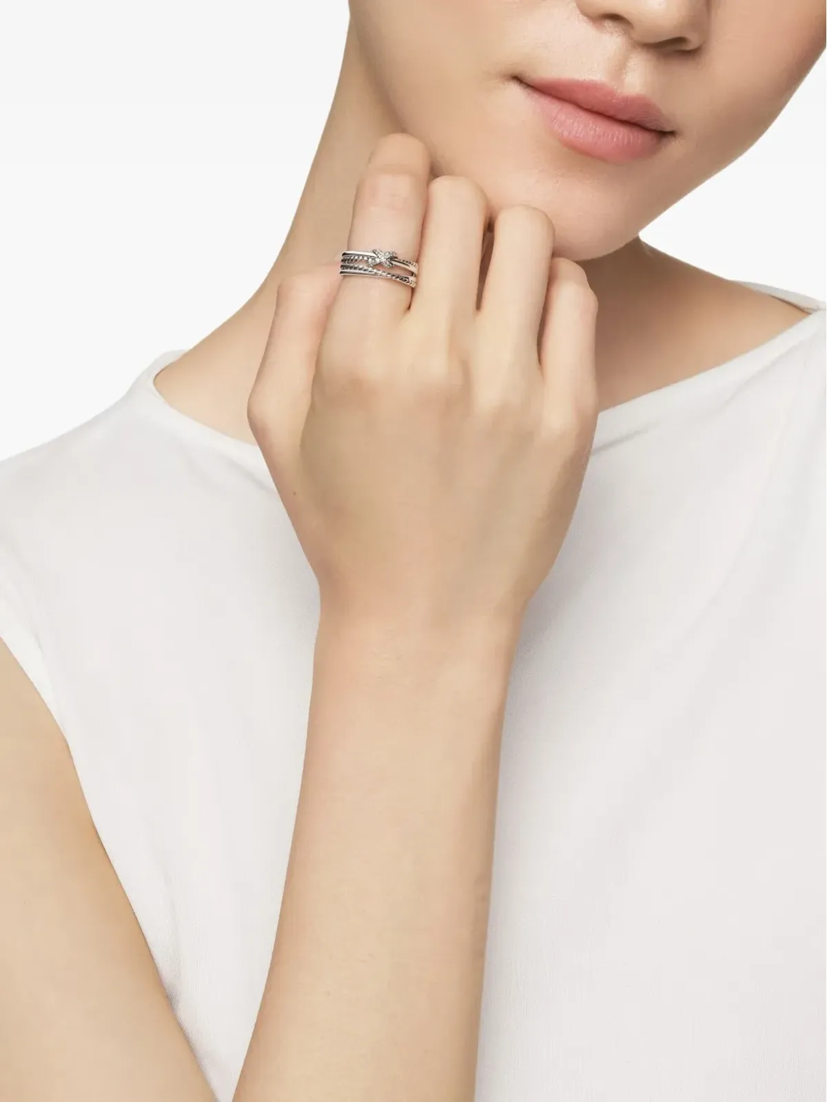 David Yurman Xクロスオーバー ダイヤモンド バンドリング - 画像2