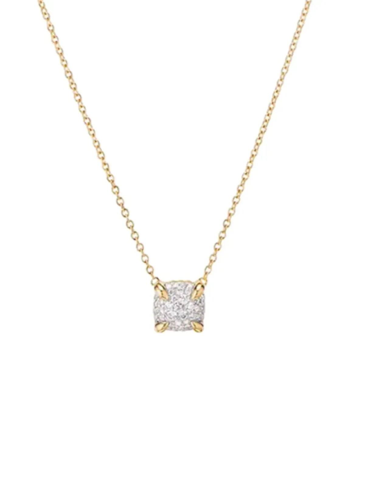David Yurman 18ktイエローゴールド プティ・シャトレーヌ ダイヤモンド ネックレス - 画像1