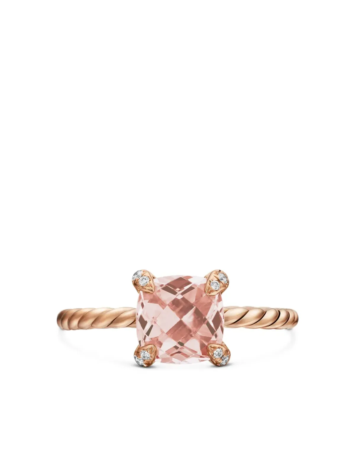 David Yurman 18kt ローズゴールド Chatelaine モルガナイトとダイヤモンド リング - 画像5
