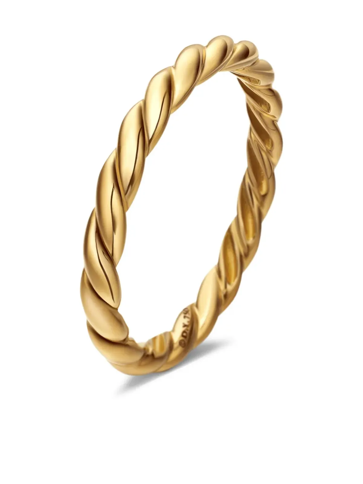David Yurman 18K イエローゴールド 細身バンドリング - 画像4