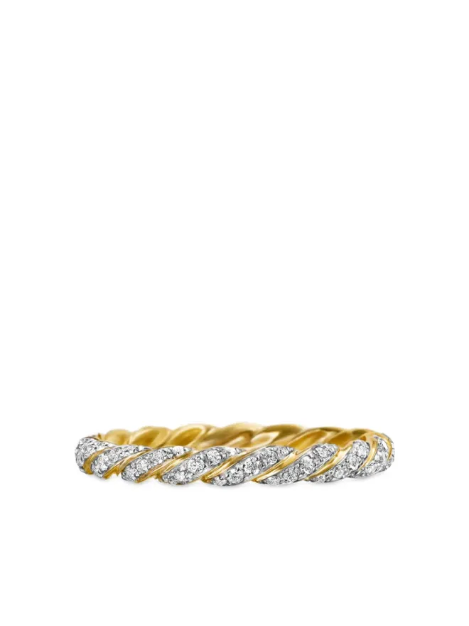 David Yurman David Yurman 18kt yellow gold Pavé Petite diamond band ring (2.8mm)の商品画像