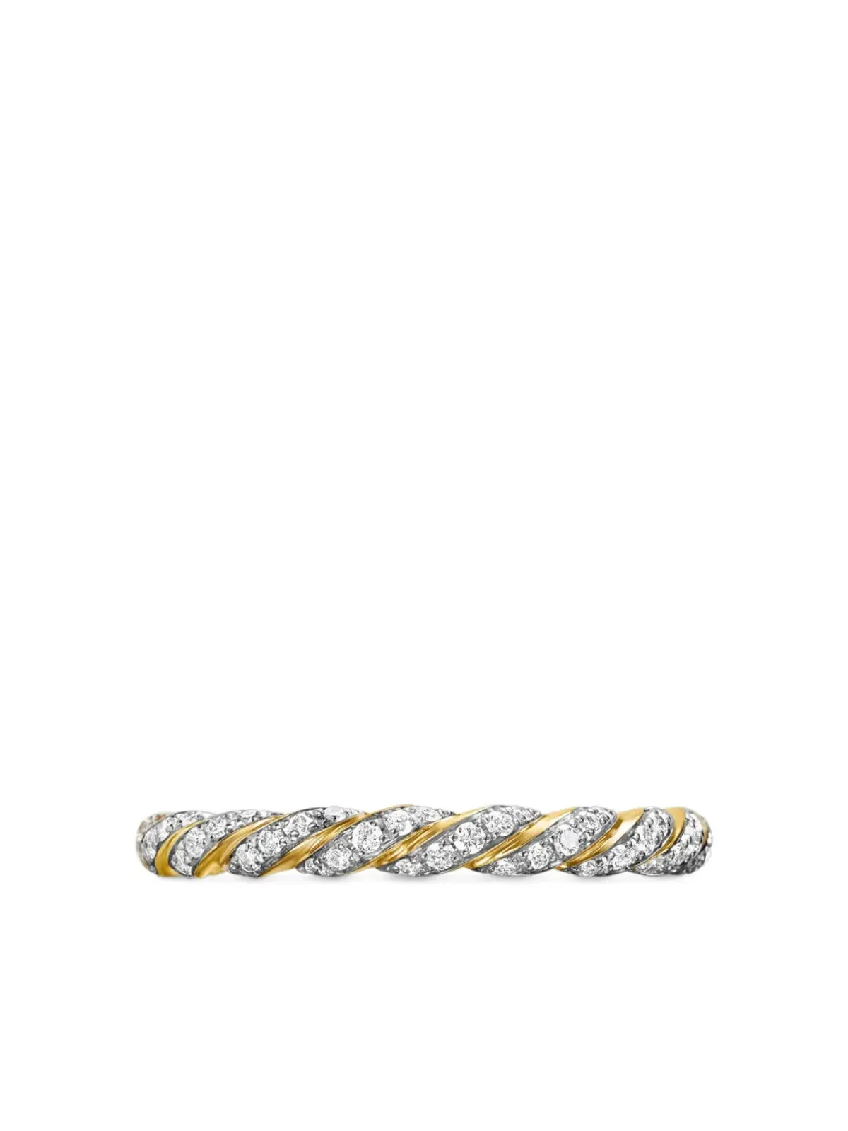 David Yurman 18kt yellow gold Pavé Petite diamond band ring (2.8mm) - 画像5