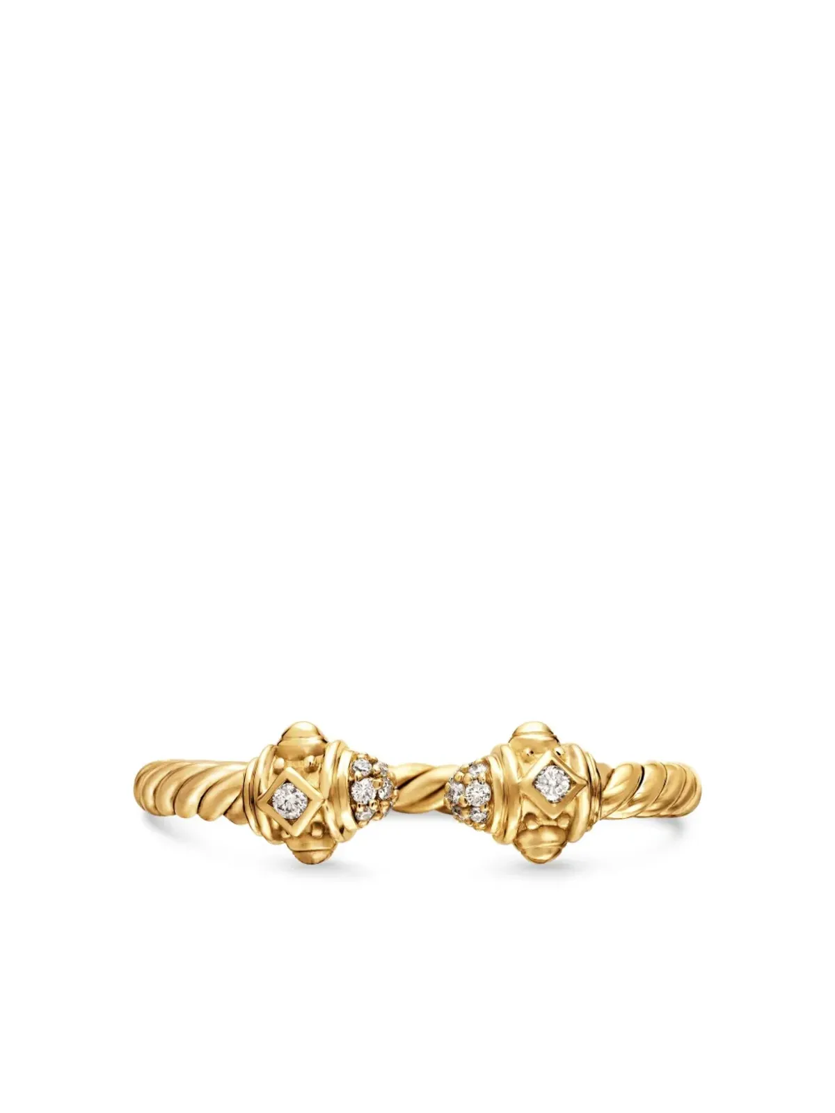 David Yurman 18K イエローゴールド レネサンス ダイヤモンド リング - 画像5