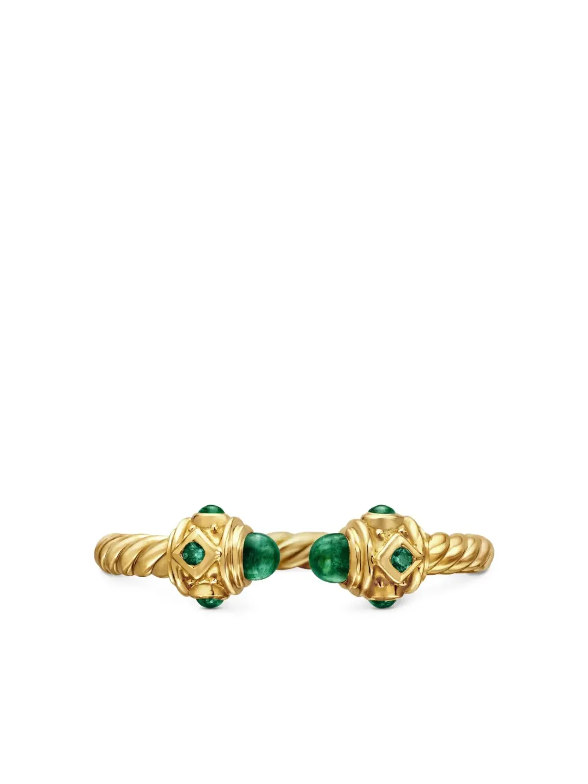 David Yurman 18Kイエローゴールド ルネサンス エメラルド リング - 画像5