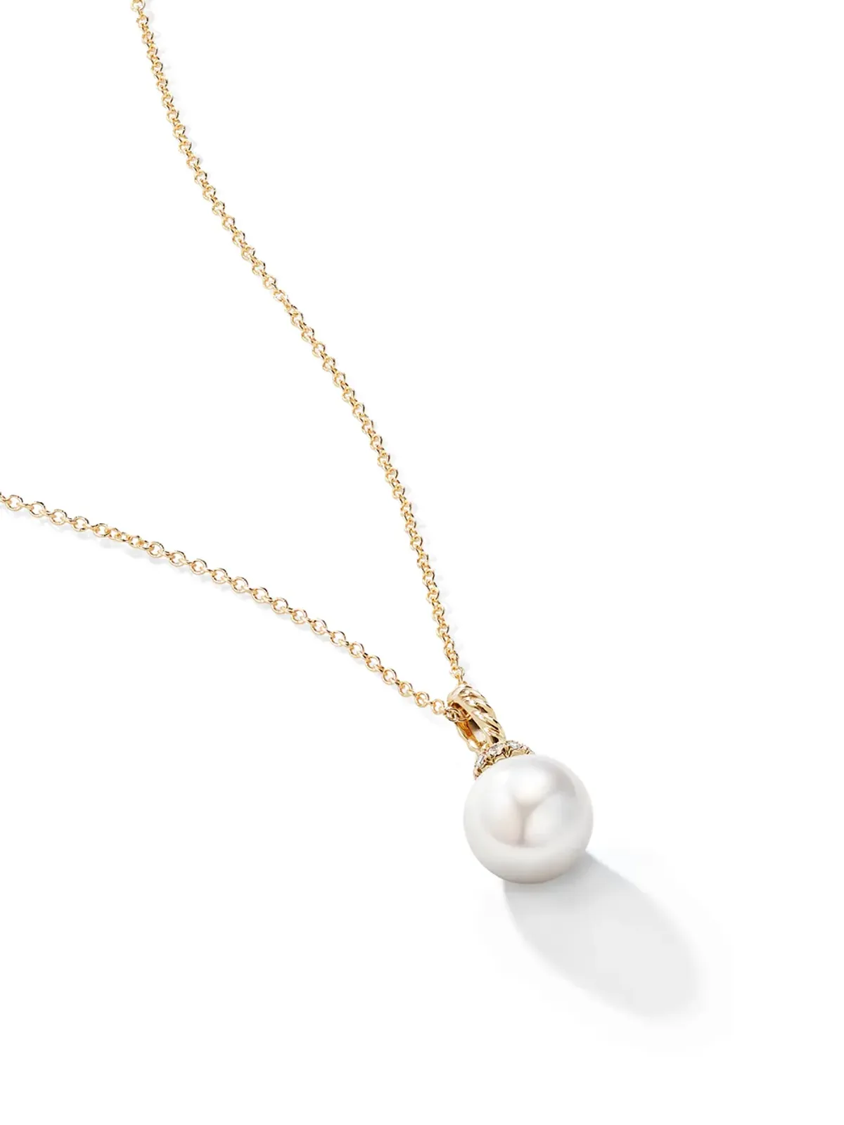 David Yurman 18Kイエローゴールド ソラリ パールとダイヤモンド ネックレス - 画像3