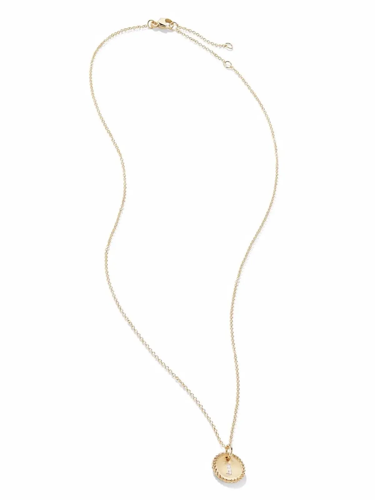 David Yurman 18kt イエローゴールド J イニシャル チャーム ダイヤモンド ネックレス - 画像2