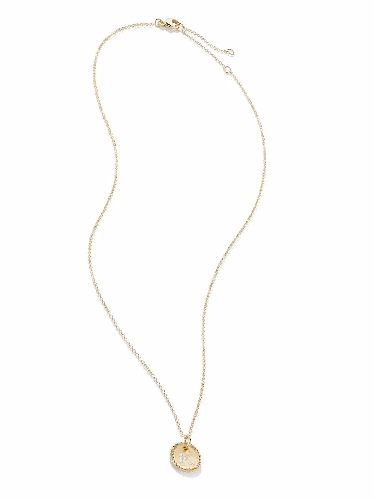 David Yurman 18K イエローゴールド K イニシャル チャーム ダイヤモンド ネックレス - 画像2