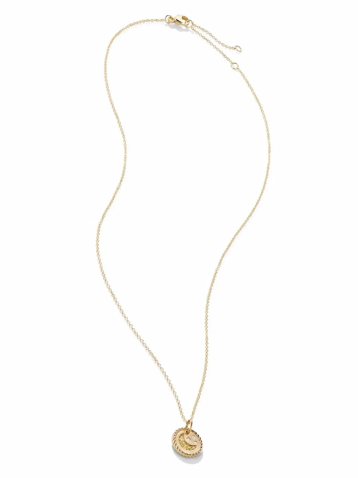 David Yurman 18kt イエローゴールド ケーブル コレクティブル ムーン＆スターズ サファイア＆ダイヤモンド ネックレス - 画像2