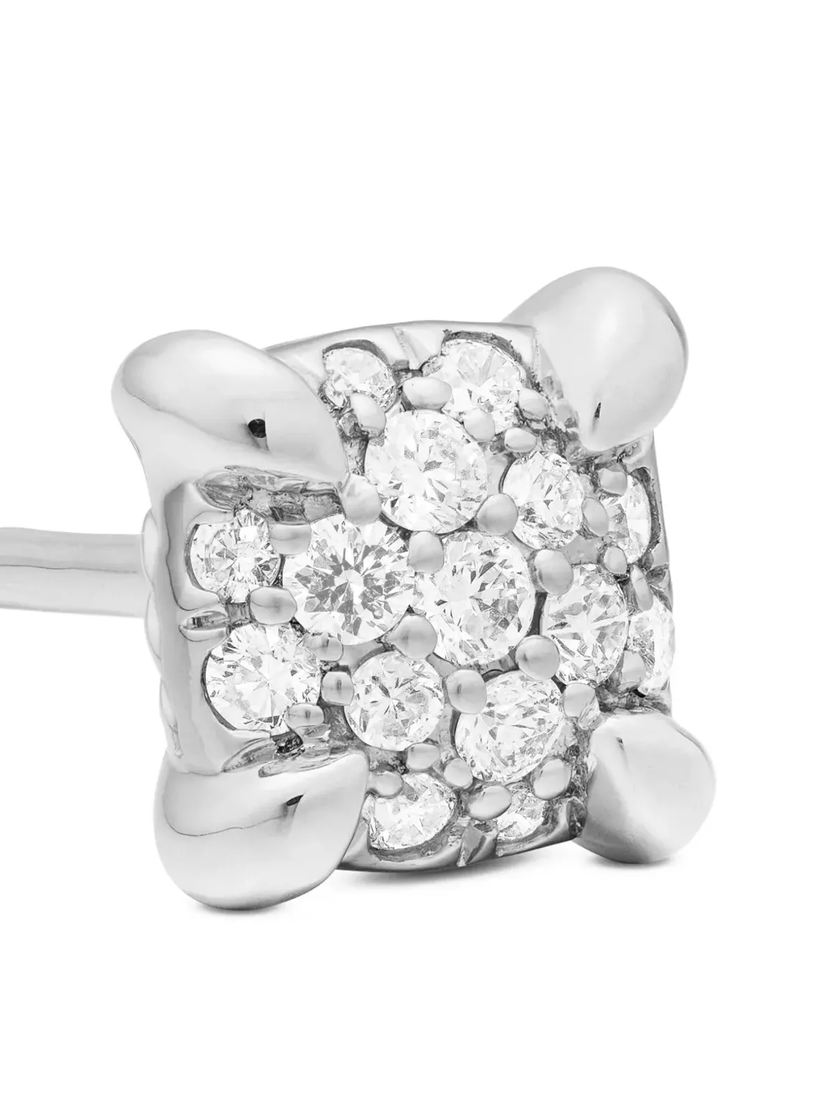 David Yurman 18kt White Gold Petite Chatelaine Diamond Pavé Stud Earrings (5mm) - Silver - 画像5