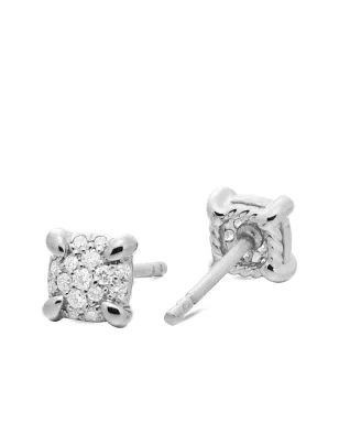 David Yurman 18kt White Gold Petite Chatelaine Diamond Pavé Stud Earrings (5mm) - Silver - サムネイル4