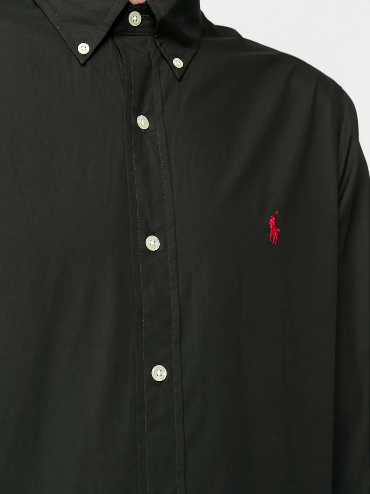 Polo Ralph Lauren ブラックの刺繍ロゴ コットンシャツ - 画像5