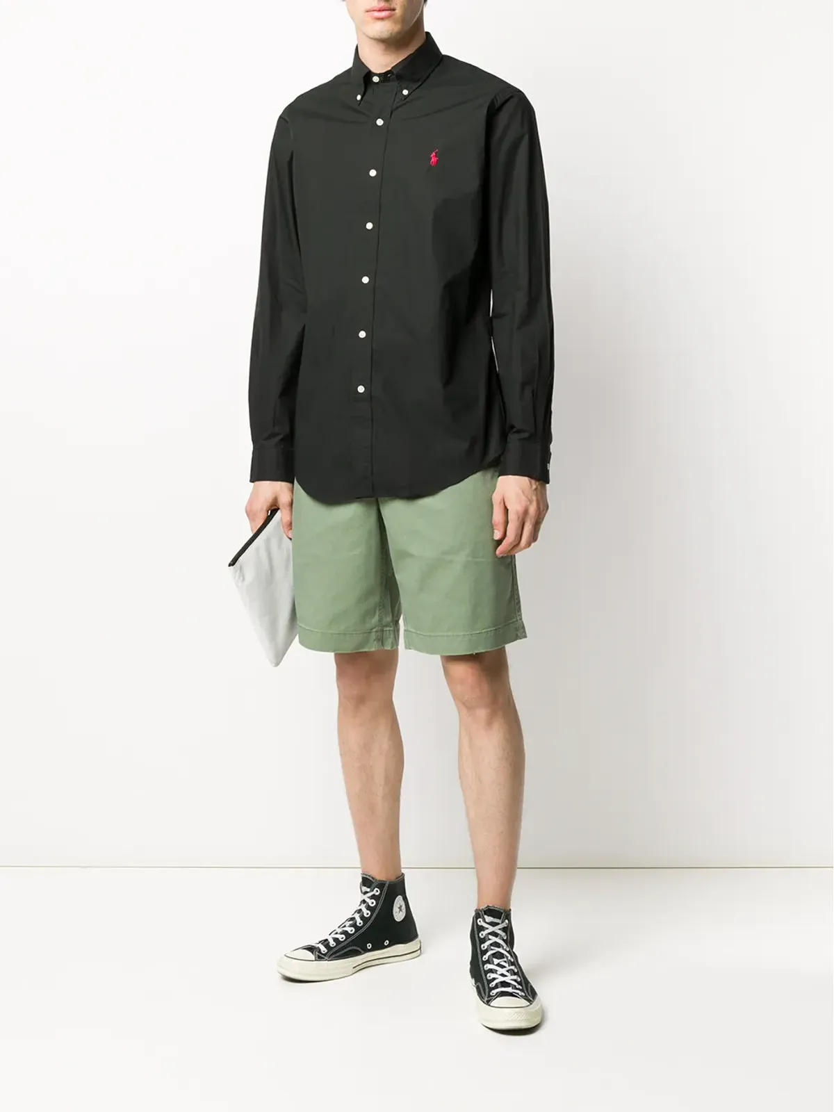 Polo Ralph Lauren ブラックの刺繍ロゴ コットンシャツ - 画像2