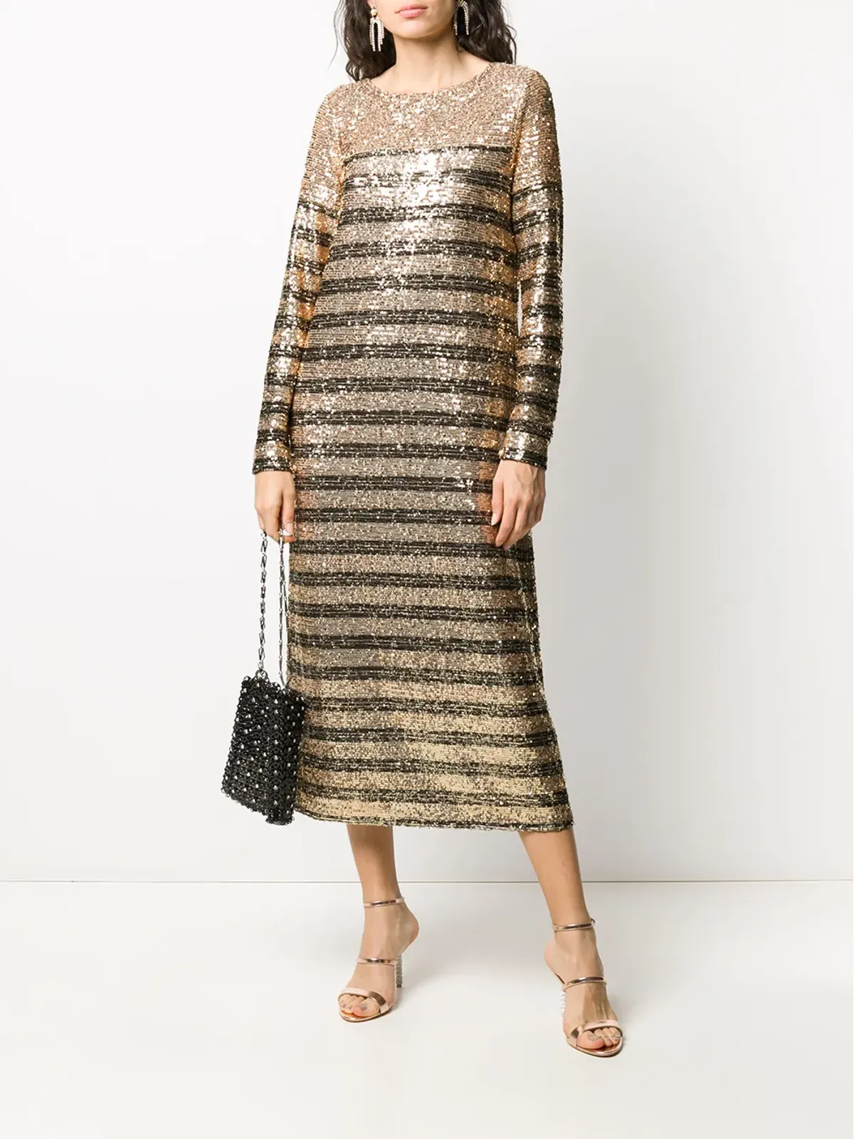In The Mood For Love Bettina sequined midi dress - Gold - 画像2