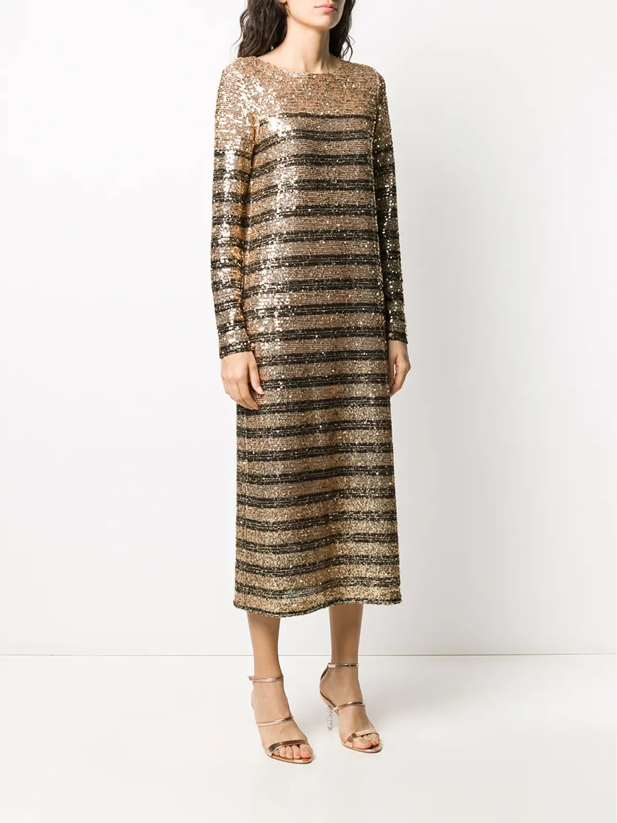 In The Mood For Love Bettina sequined midi dress - Gold - 画像3