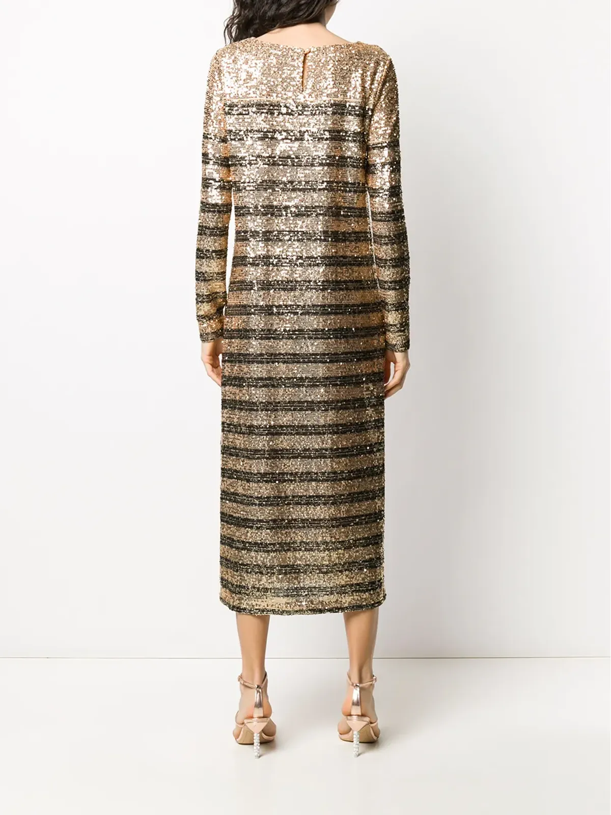 In The Mood For Love Bettina sequined midi dress - Gold - 画像4