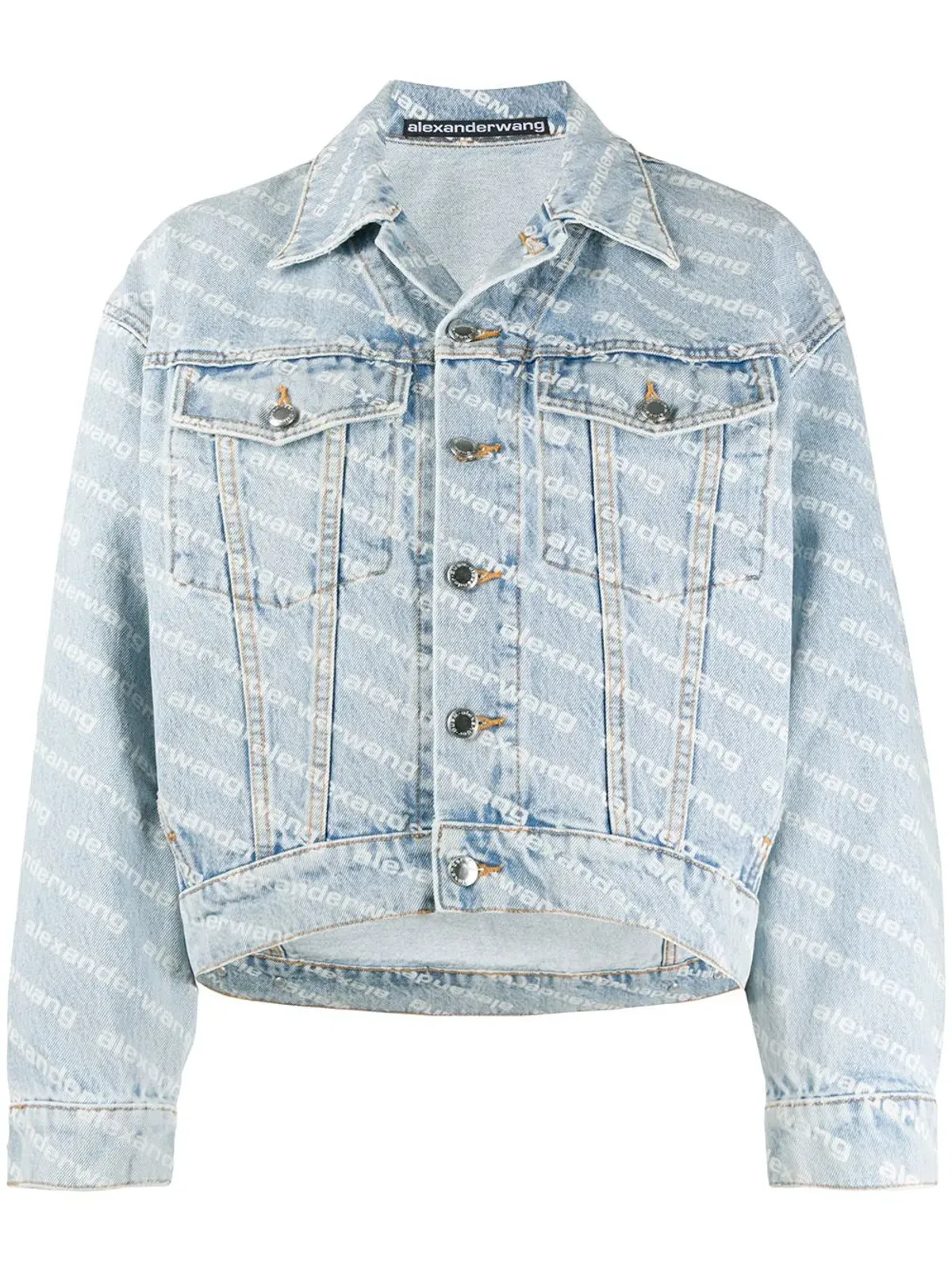 Alexander Wang フォーリングバック ロゴプリント デニムジャケット - 画像1
