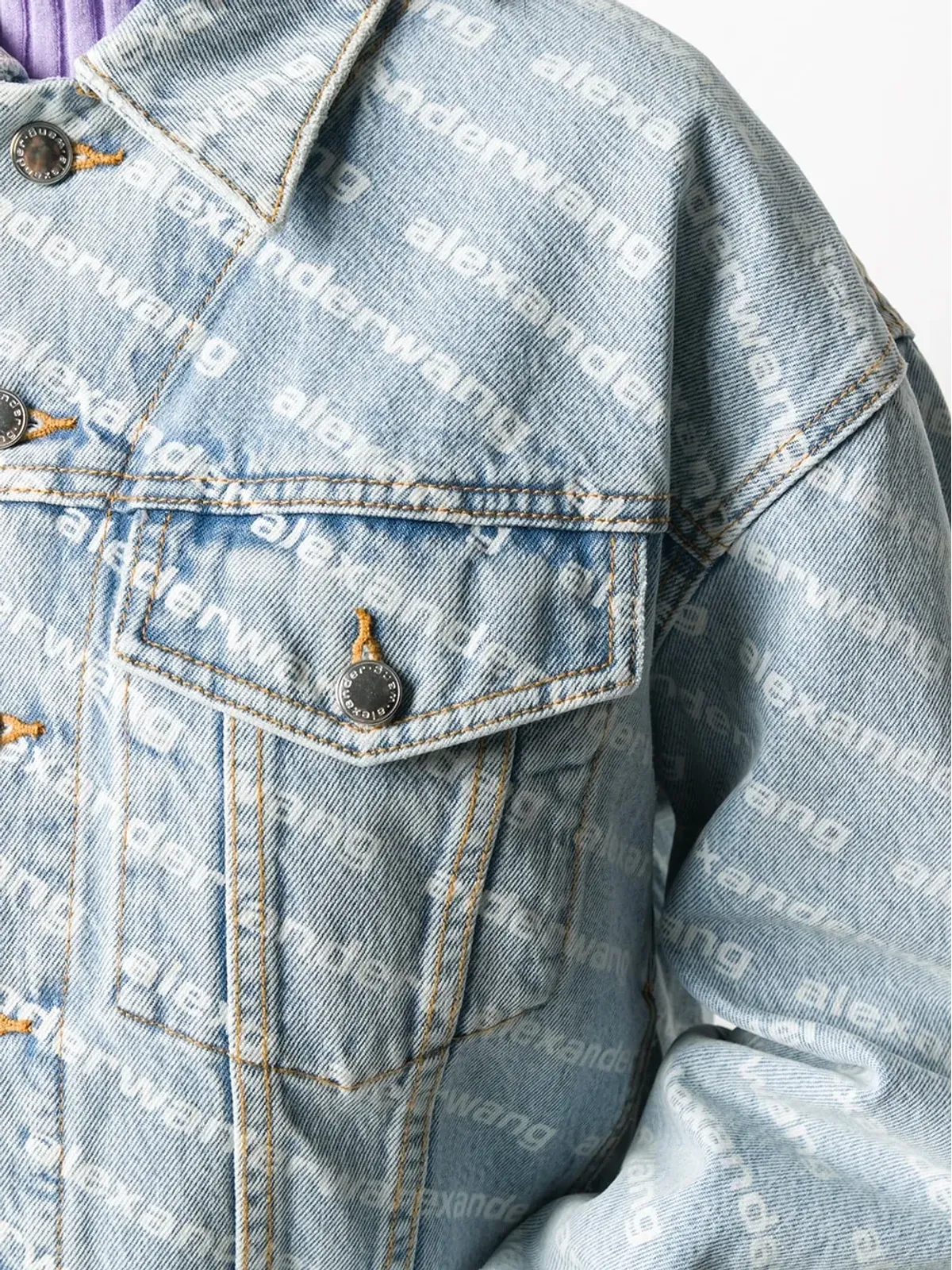 Alexander Wang フォーリングバック ロゴプリント デニムジャケット - 画像5