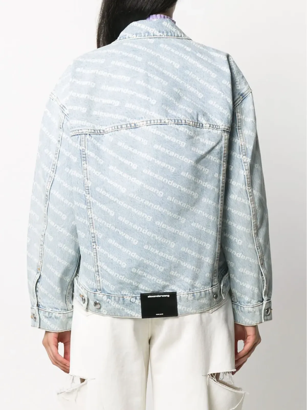 Alexander Wang フォーリングバック ロゴプリント デニムジャケット - 画像4
