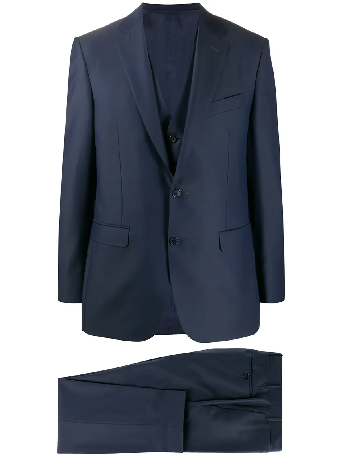 Canali 長袖スーツ - ブルー - 画像1