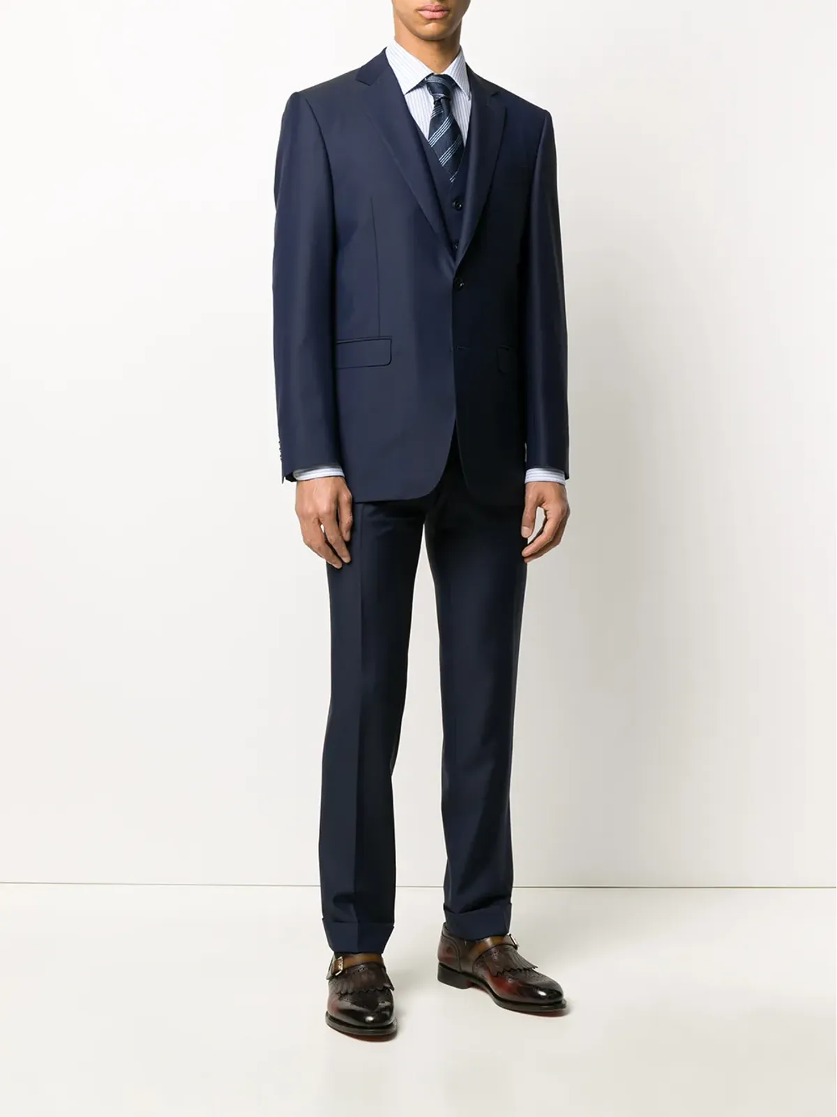 Canali 長袖スーツ - ブルー - 画像3