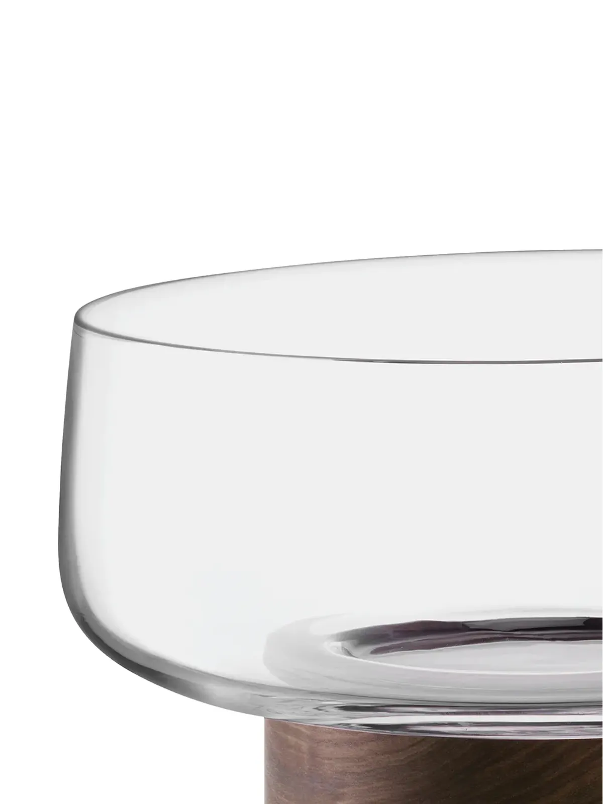 LSA International City glass bowl and walnut base - Neutrals - 画像2