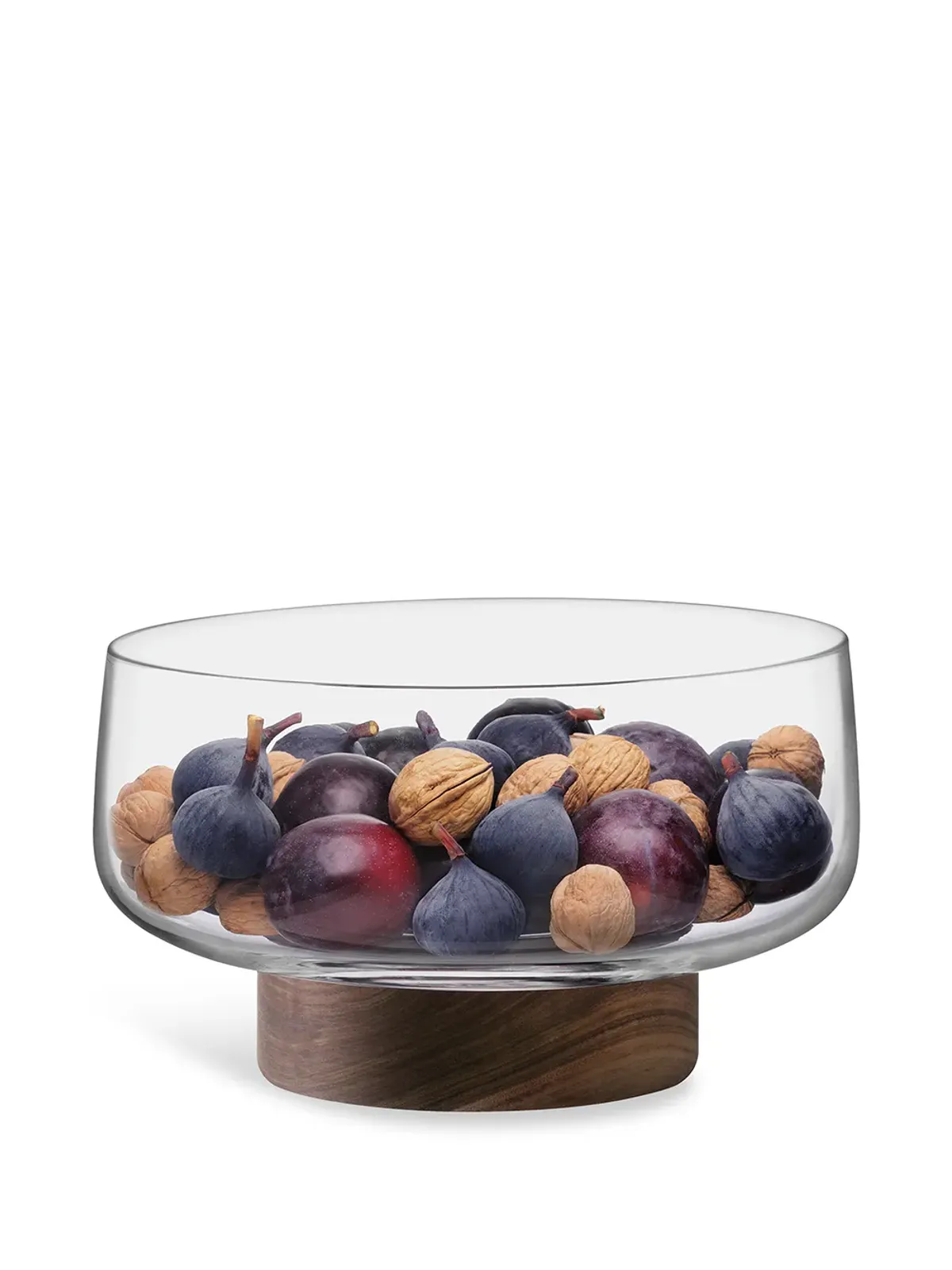 LSA International City glass bowl and walnut base - Neutrals - 画像3