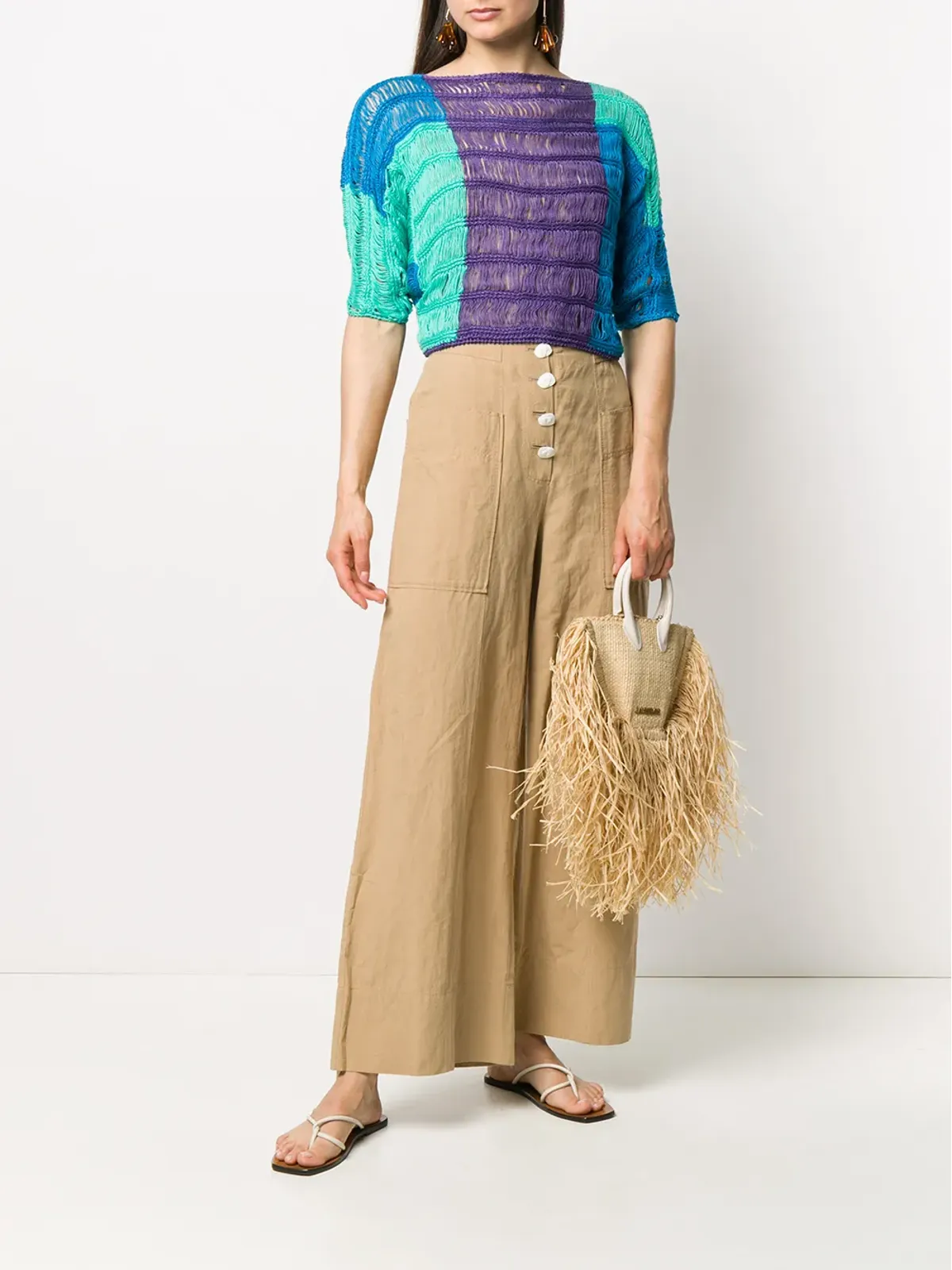 Alberta Ferretti ルーズニットトップ - 画像2
