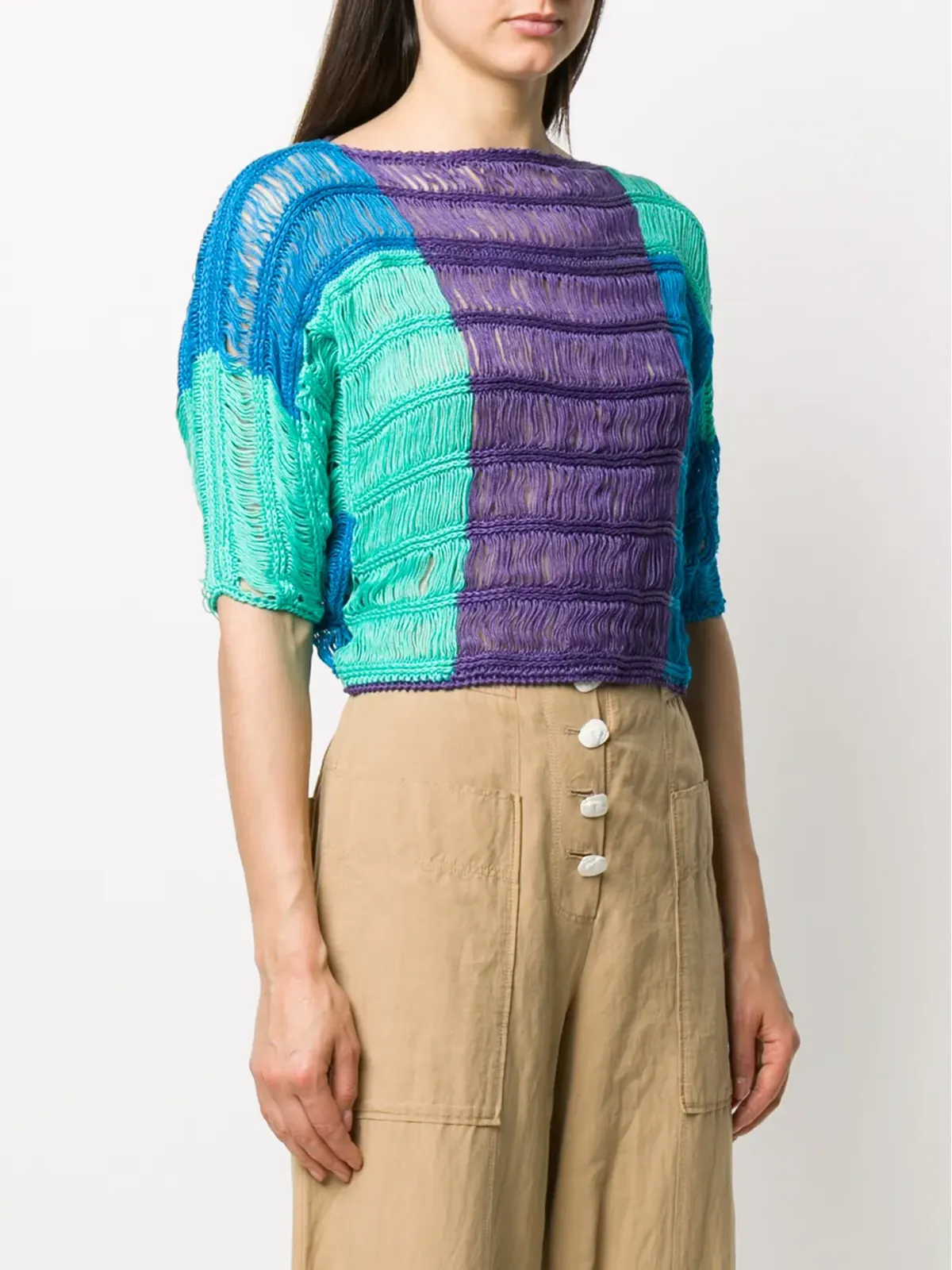 Alberta Ferretti ルーズニットトップ - 画像3