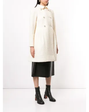 CHANEL ビンテージ 1990年代 ダブルブレスト ブークレ コート（ホワイト） - サムネイル3
