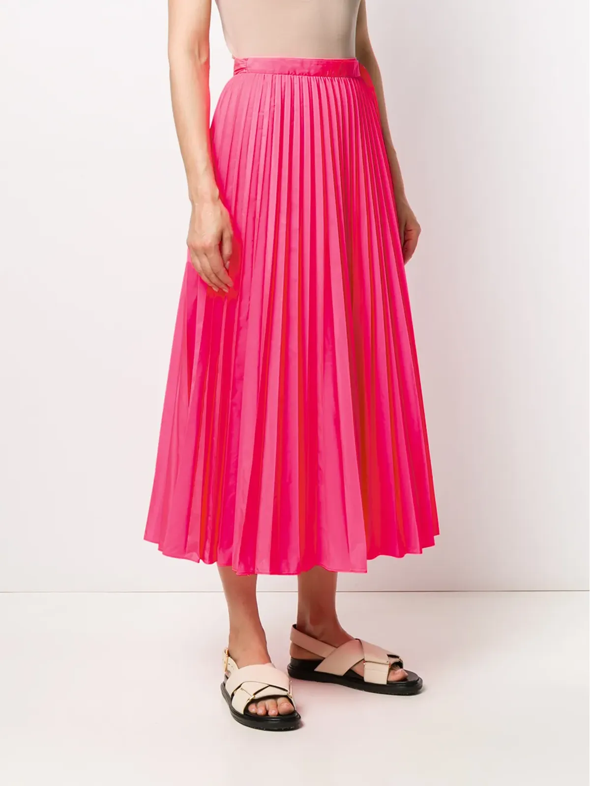 Valentino Garavani 結びウエストのプリーツスカート - 画像3