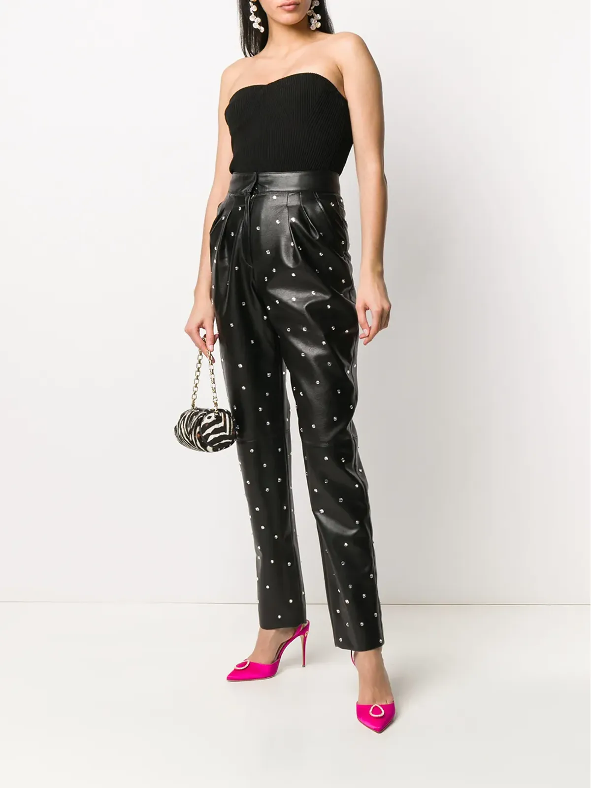Philosophy Di Lorenzo Serafini エンベリッシュド レザー風パンツ - ブラック - 画像2