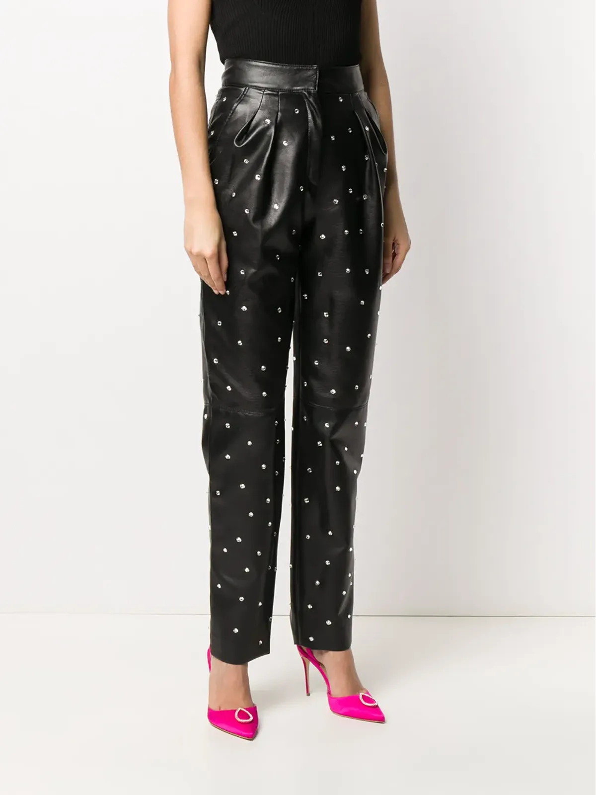 Philosophy Di Lorenzo Serafini エンベリッシュド レザー風パンツ - ブラック - 画像3