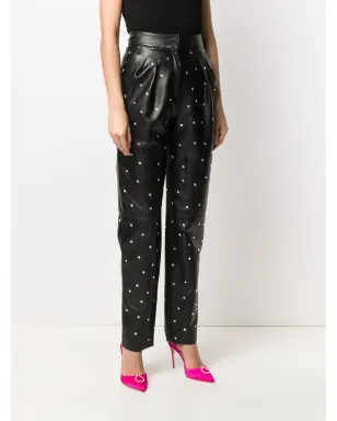 Philosophy Di Lorenzo Serafini エンベリッシュド レザー風パンツ - ブラック - サムネイル3