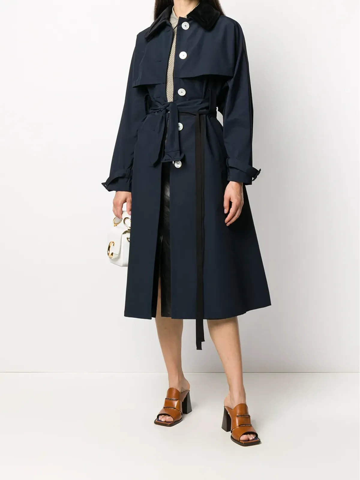 Prada シングルブレストベルト付きトレンチコート - 画像2