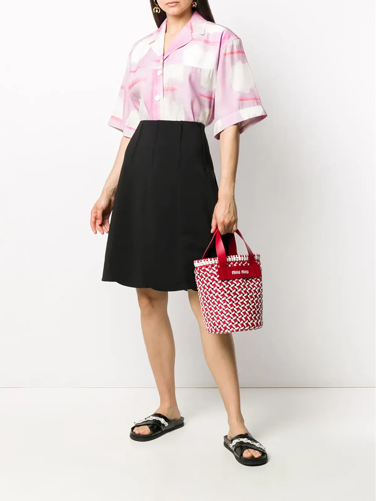 Valentino Garavani プリーツ入りAラインスカート - 画像2