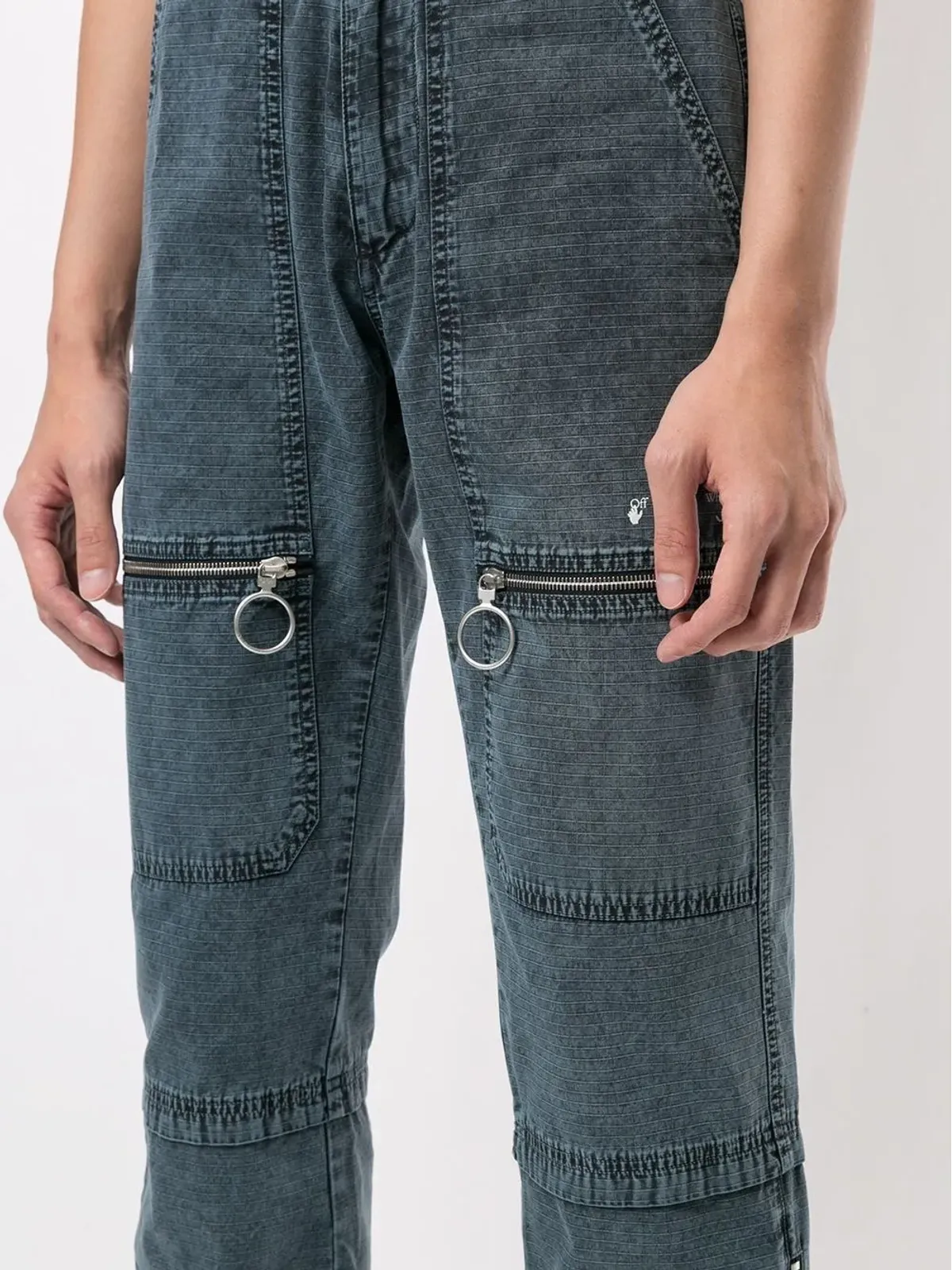 Off-White ジップディテール ストレートレッグパンツ - 画像5
