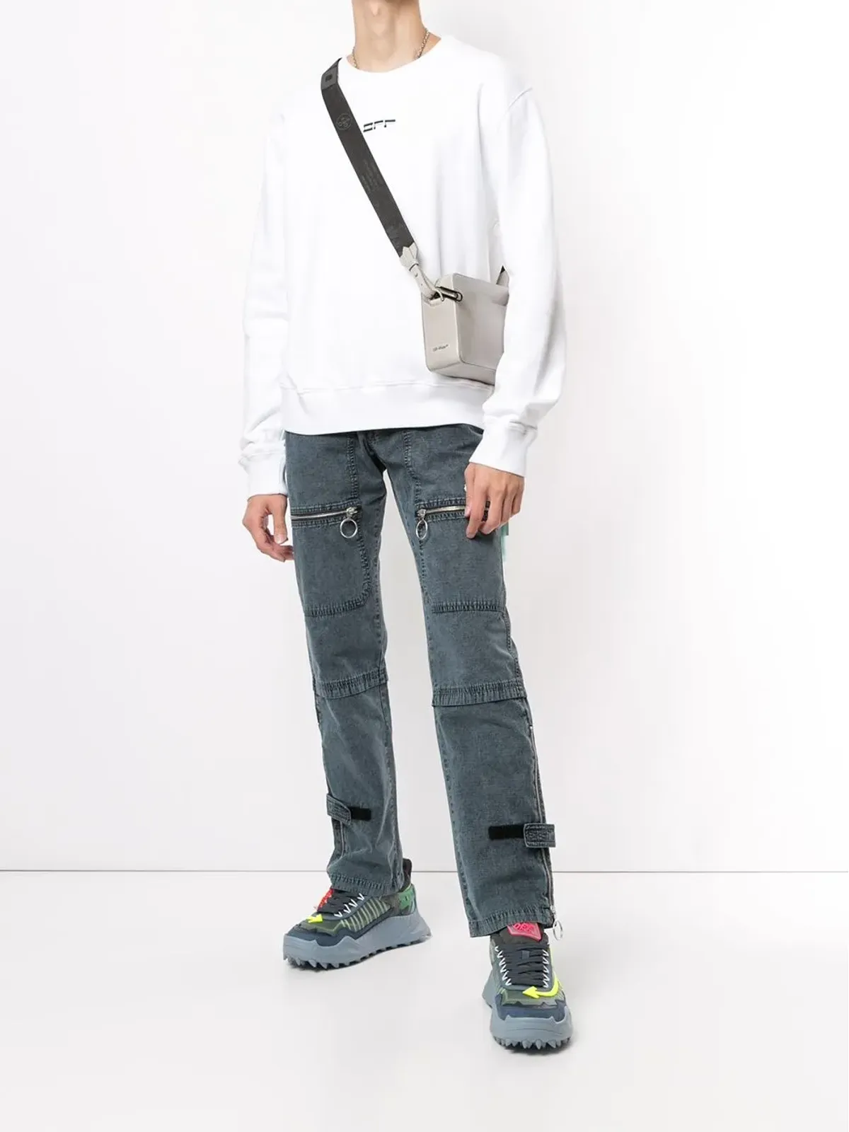 Off-White ジップディテール ストレートレッグパンツ - 画像2