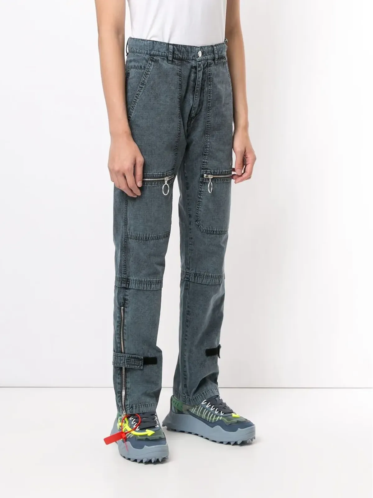 Off-White ジップディテール ストレートレッグパンツ - 画像3