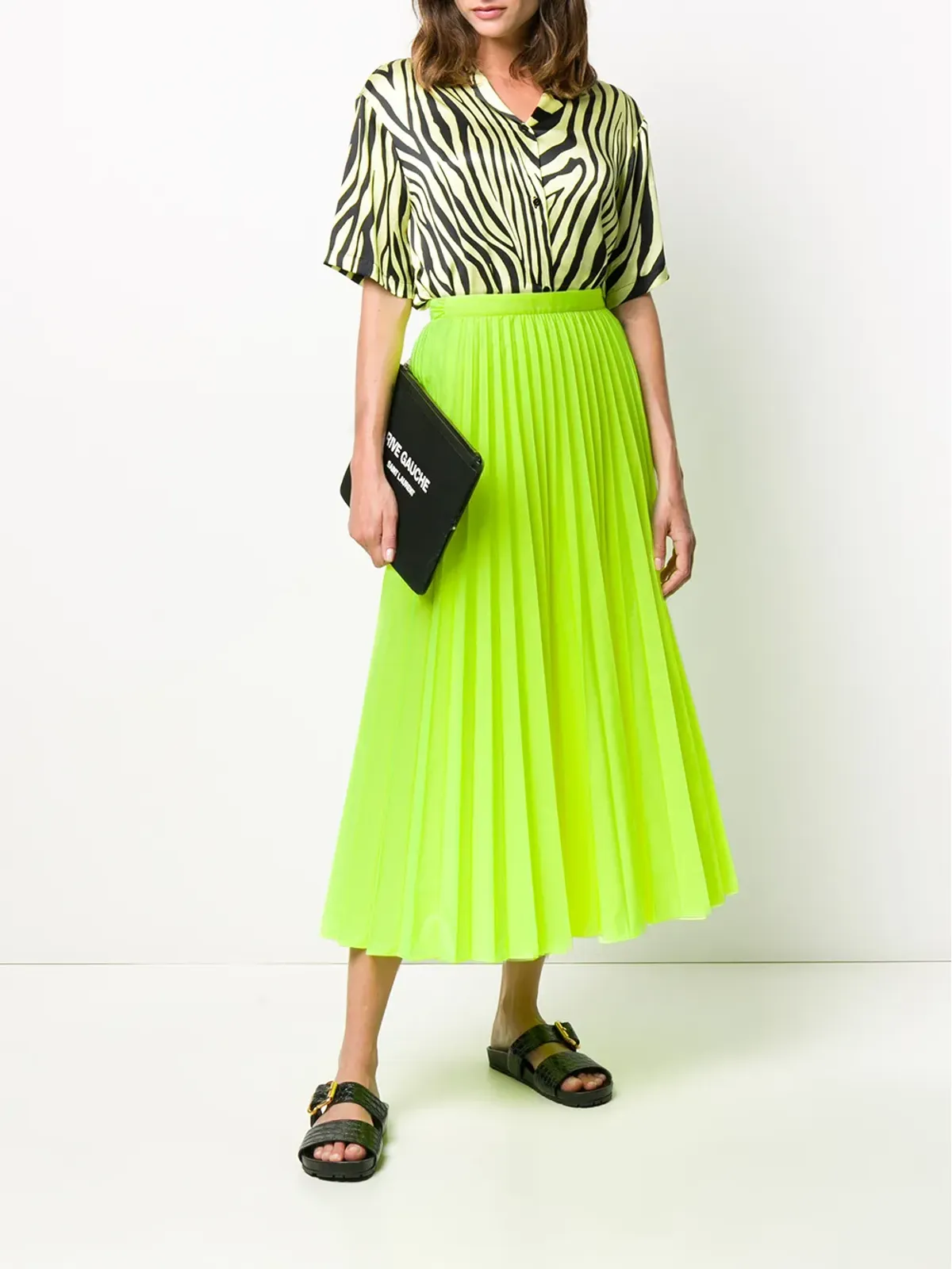 Valentino Garavani 高腰プリーツミディスカート - 画像2