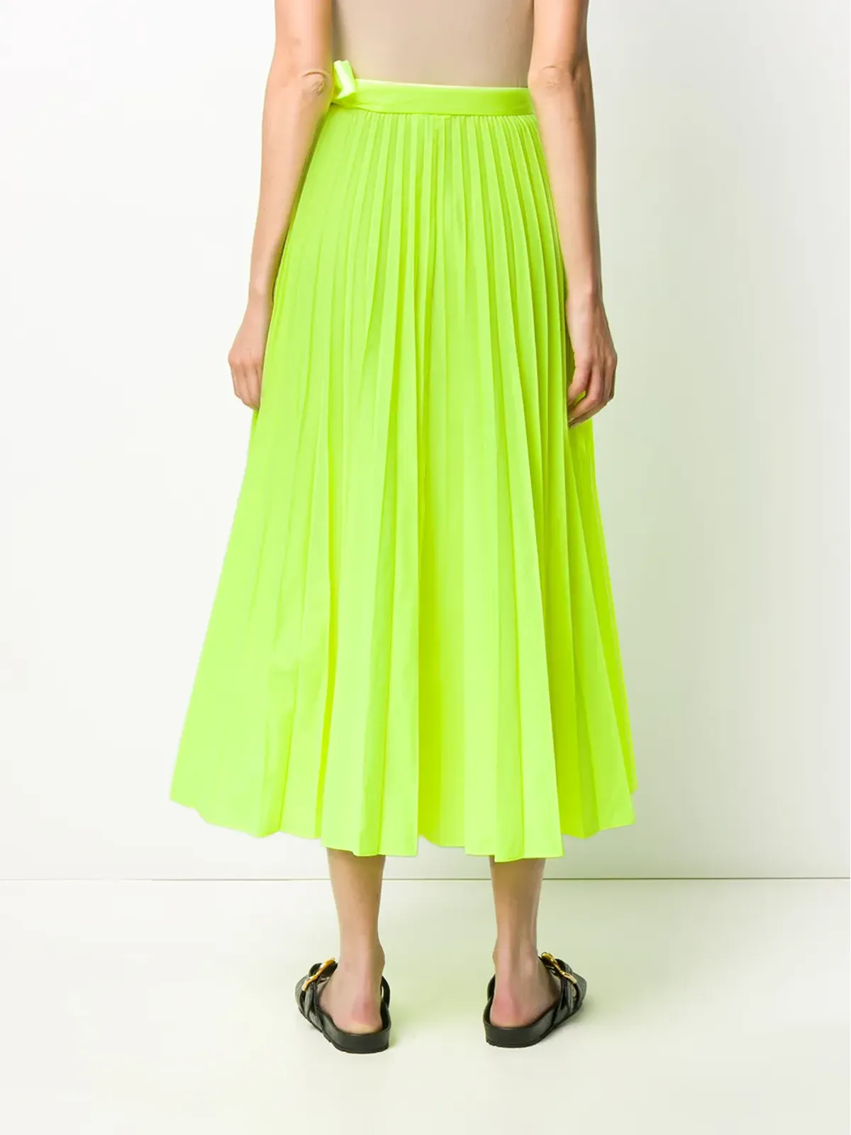 Valentino Garavani 高腰プリーツミディスカート - 画像4